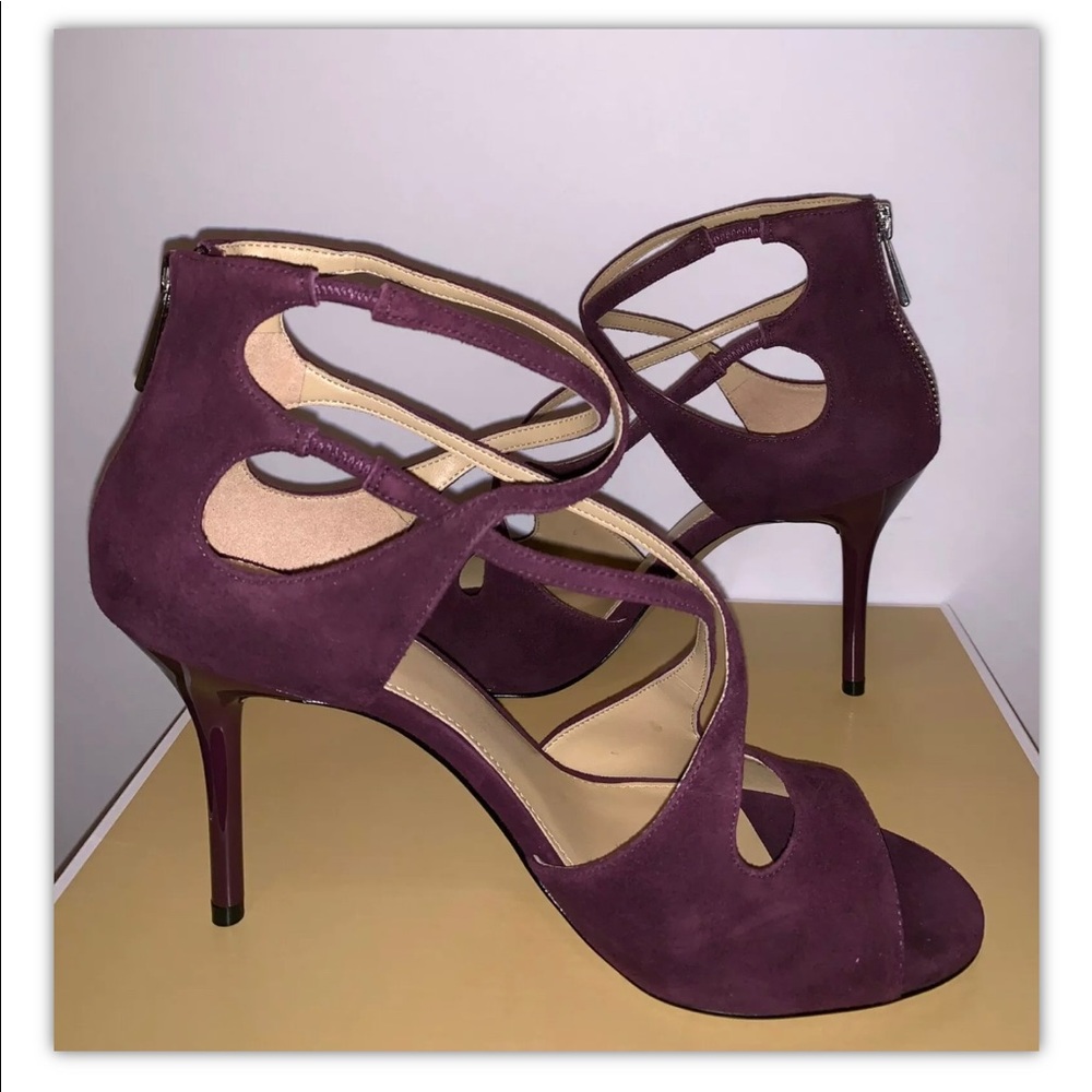 Michael Kors Chantelle Patent Damson Sandals - Picture 6 of 9